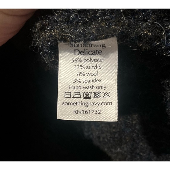 Gorgeous something navy off the shoulder wool blend sophisticated chic core - Picture 4 of 4